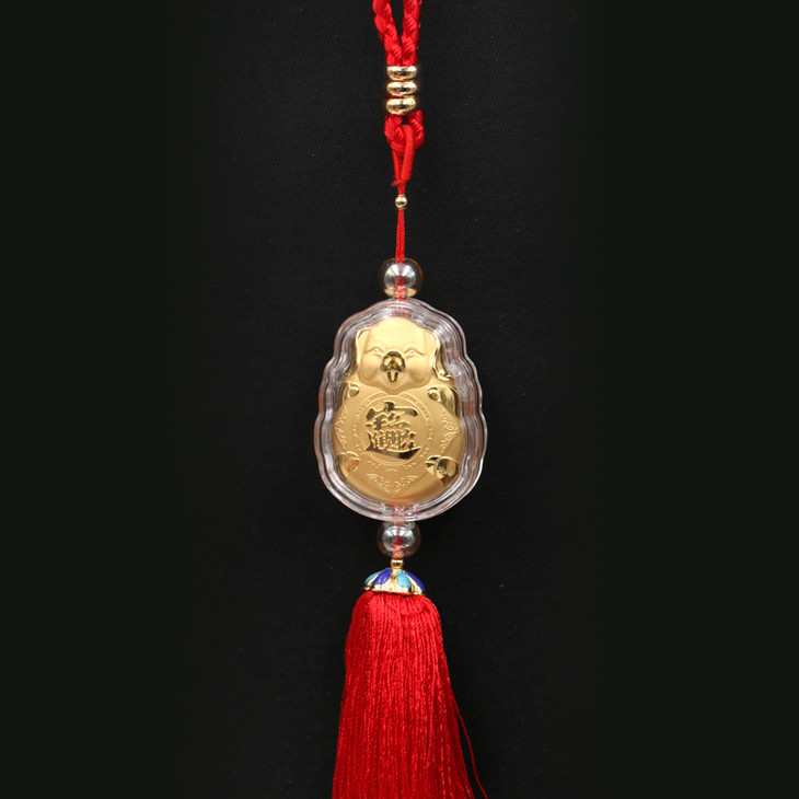 沈阳造币招财猪福猪迎宝金挂件au999