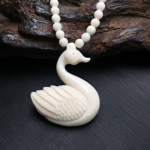 【d40008】猛犸象牙天鹅项链