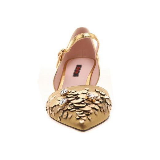 吴昕 同款  sheme  女士高跟中空单鞋 金色 商品图2