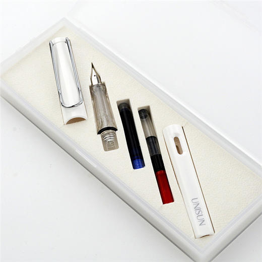 UNISUN 开拓者正姿学生钢笔单支塑盒装赠一瓶黑色墨囊礼盒装 商品图4