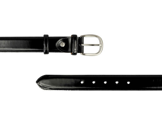 英国原产高品质手工制作好运皮带-亮黑色牛皮ARL06 商品图0