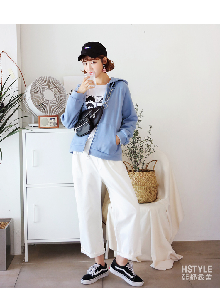 韩都衣舍2019春装新款女装韩版学生bf原宿长袖宽松短外套du8499樱