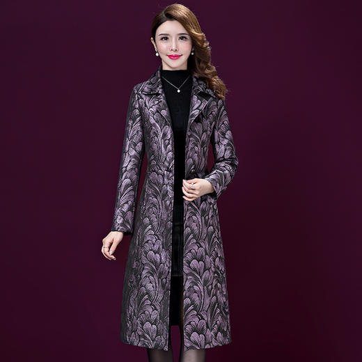 YM-8216新款宽松修身显瘦中长款风衣外套TZW 商品图0