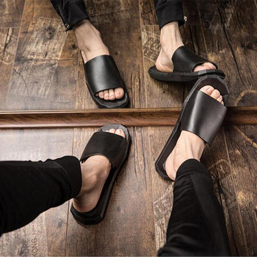 【柔软舒适 环保无味 静音防滑】日式新款室内拖鞋女夏时尚平底情侣居家地板浴室洗澡防滑凉拖鞋男 商品图3