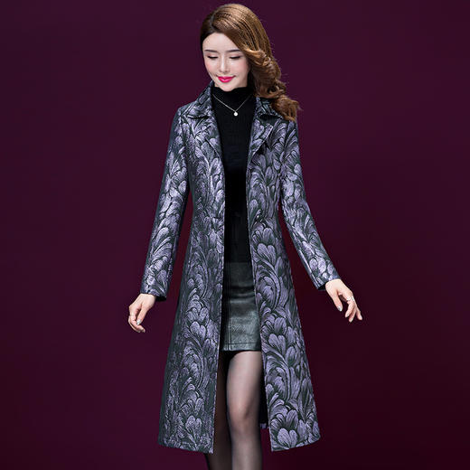 YM-8216新款宽松修身显瘦中长款风衣外套TZW 商品图1