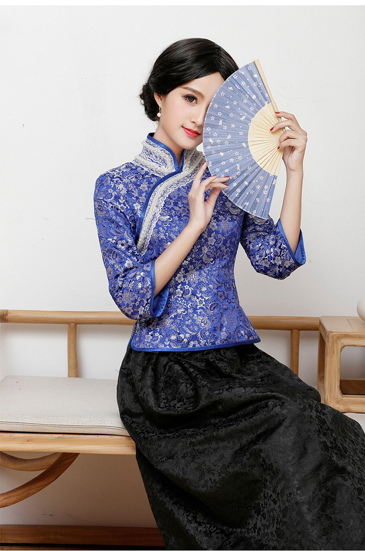 qc1697381高端定制高端时尚云锦旗袍两件套