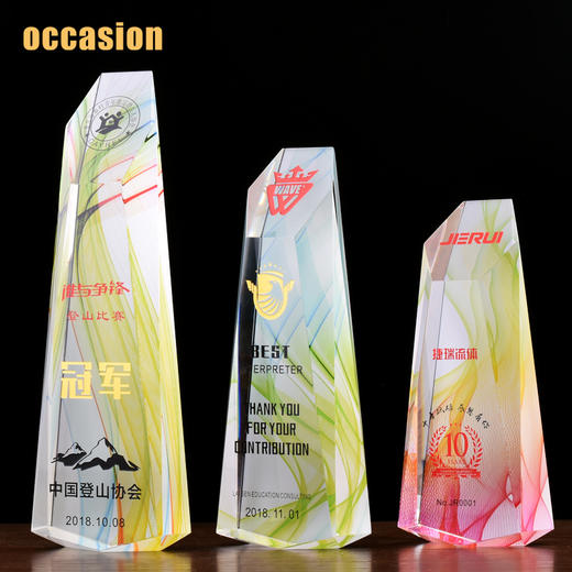 水晶奖杯奖牌定制公司企业活动比赛优秀员工奖杯高档创意内雕奖杯 商品图2