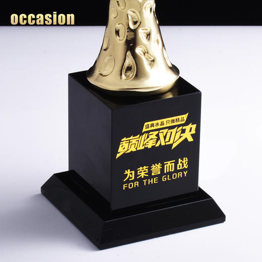 勇夺桂冠金属奖杯定制定做大号冠军高档优秀员工颁奖水晶奖品制作 商品图4