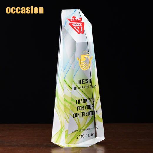 水晶奖杯奖牌定制公司企业活动比赛优秀员工奖杯高档创意内雕奖杯 商品图3