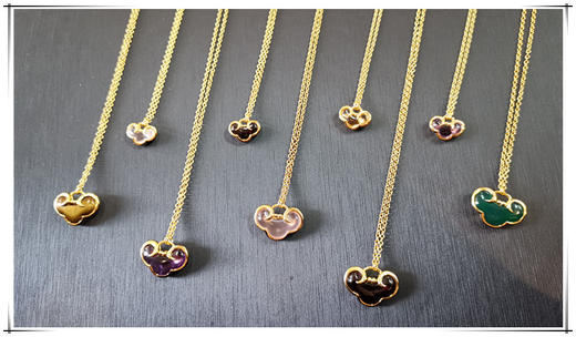 万事如意紫水晶开运祈福18K金镶钻石平安如意锁项链 商品图8