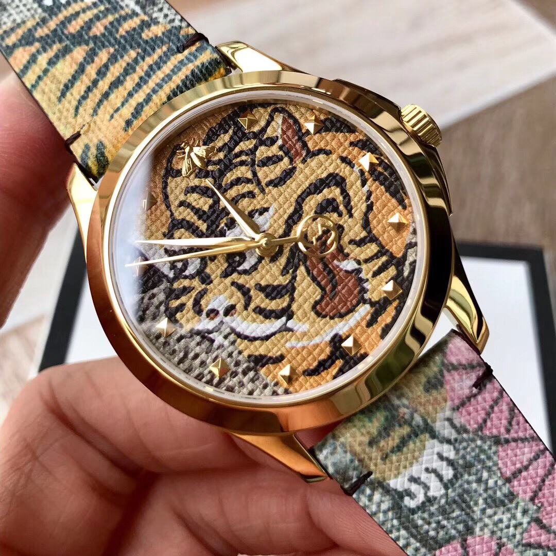 原单品质gucci古驰gtimeless系列中性腕表新款老虎面手工工艺精致独特