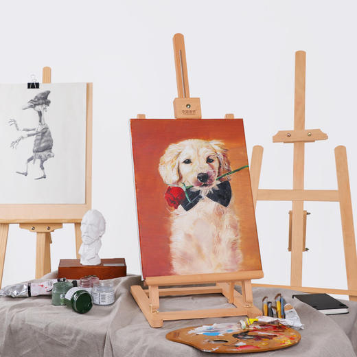 中盛桌面小台式升降木制油画架红榉木广告海报展示架 HJ-4B小画架 商品图1