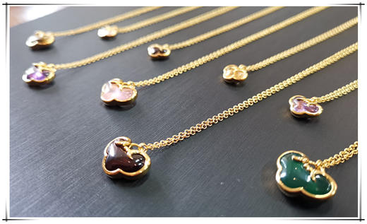 万事如意紫水晶开运祈福18K金镶钻石平安如意锁项链 商品图6