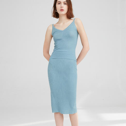 开司米丝 开叉螺纹半身裙 商品图3