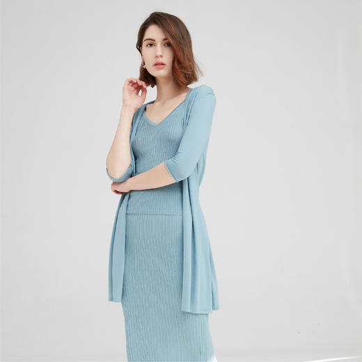 开司米丝 系带中长开衫 商品图3