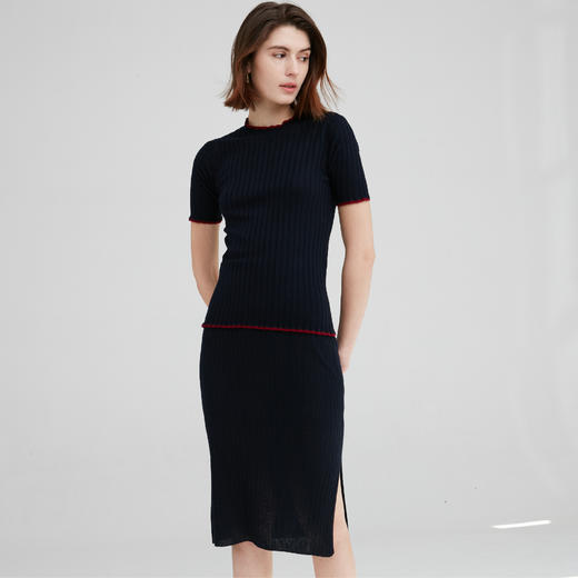 开司米丝 开叉螺纹半身裙 商品图5