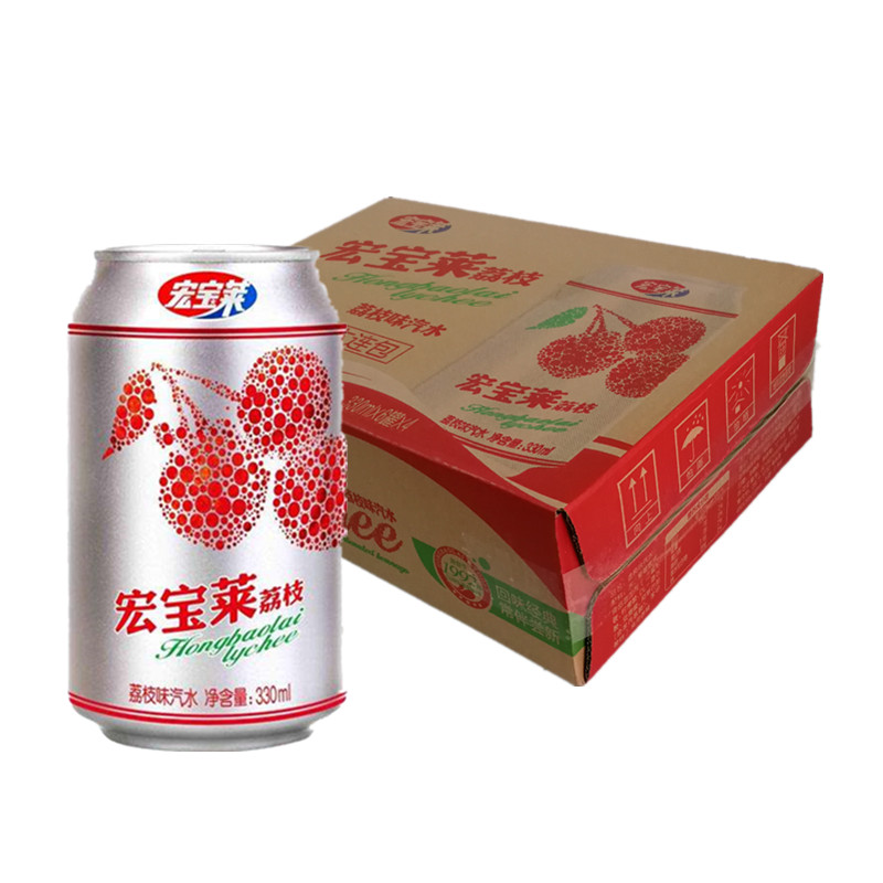 宏宝莱荔枝味汽水【330ml*24罐 整箱】