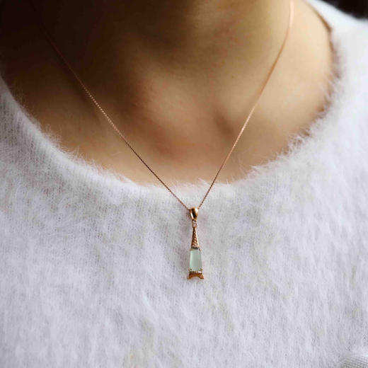 高冰种蓝水翡翠塔吊坠 商品图9