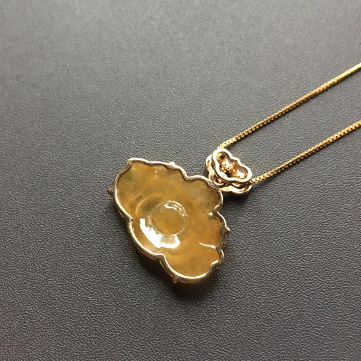 冰种黄翡和和美美连年有余18k黄金镶嵌 商品图6