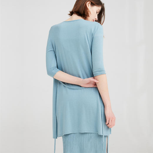 开司米丝 系带中长开衫 商品图4