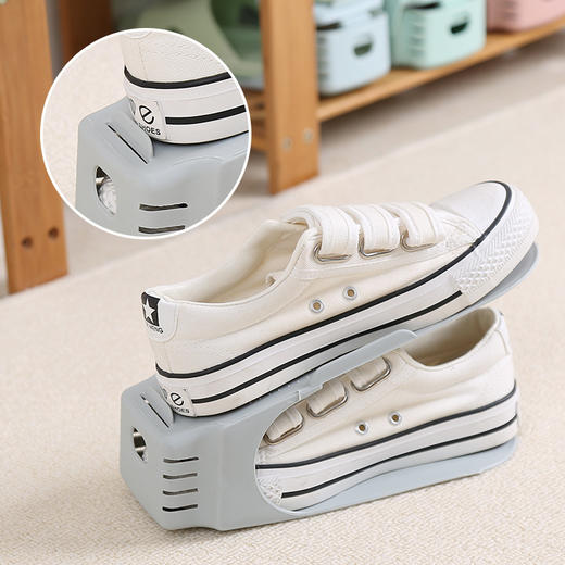 【鞋子收纳神器，空间节省不止一点点】鞋柜空间立即大两倍，日本发明 双层加厚 省空间 塑料鞋子收纳架 鞋柜整理架 商品图2