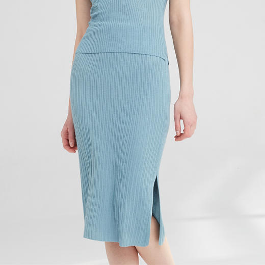 开司米丝 开叉螺纹半身裙 商品图0