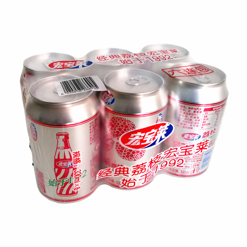 宏宝莱荔枝味汽水 六连包 330ml*6罐