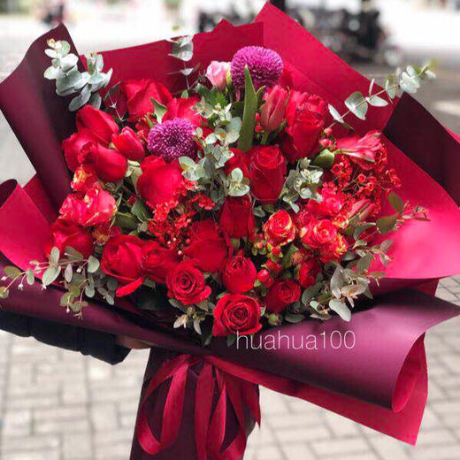 醉酒探戈丨19朵/33朵/52朵  红玫瑰红蔷薇混合花束 商品图2