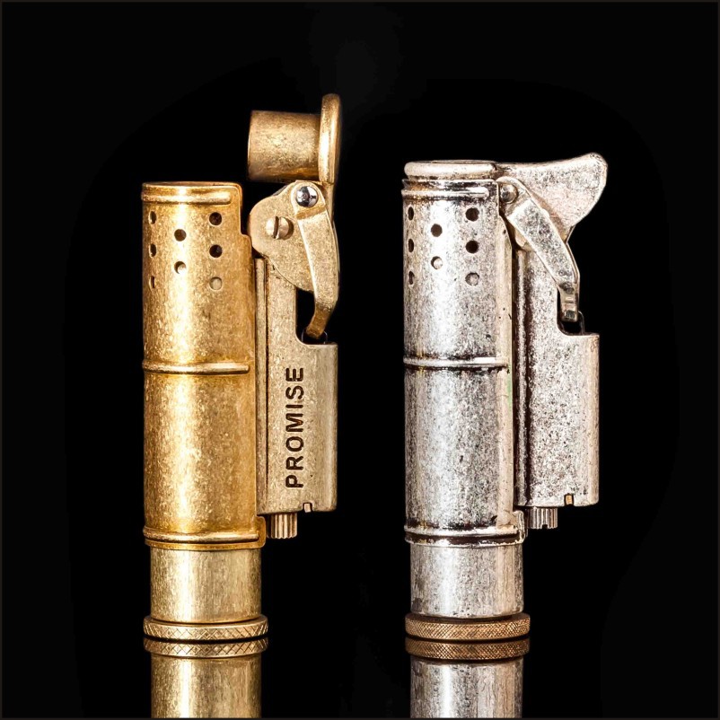 「复古创意打火机」PROMISE百诺战壕纯铜打火机防风煤油个性便携打火机