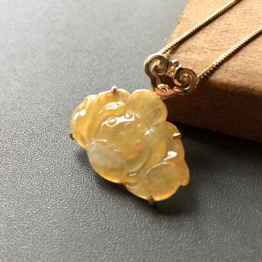 冰种黄翡和和美美连年有余18k黄金镶嵌 商品图0