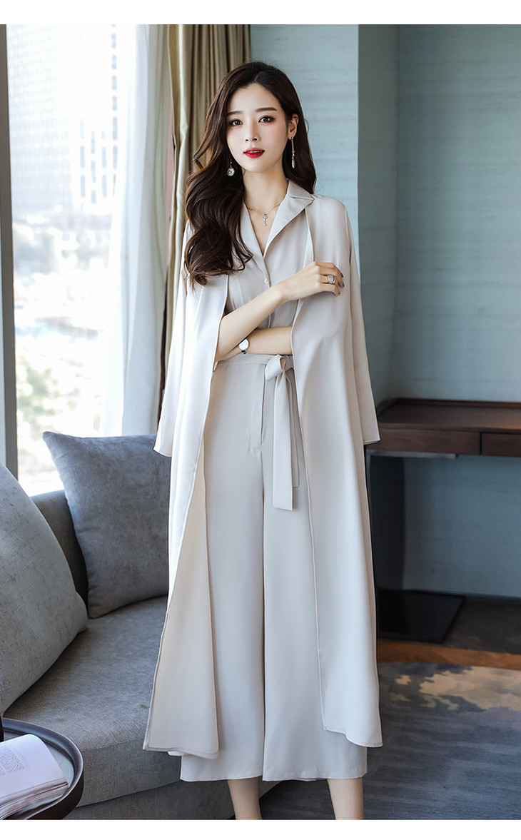 cqsyy18011气质v领韩版百搭纯色优雅街头甜美套装优