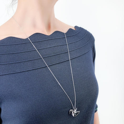 北京仓｜ORIGAMI-Swan-折纸天鹅 项链（长链款）银色［法国设计师］ 商品图1