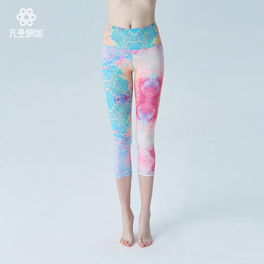 凡圣瑜伽服春夏款女士高腰蜜桃臀七分裤瑜伽裤 F09707 商品图6