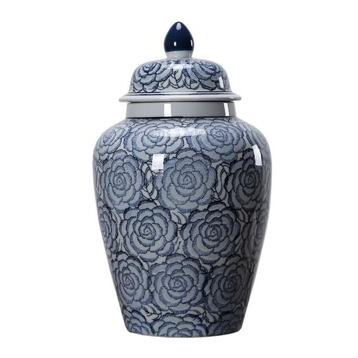 仿制瓷器陶瓷大号/小号牡丹青花将军罐罐子花器WBH18120068 Newly made Porcelain Big blue and white vase 商品图2