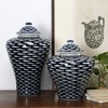 仿制瓷器陶器蓝底鱼图案将军罐罐子花器WBH18120070/69 Newly made Porcelain  blue vase with fish pattern 商品缩略图0