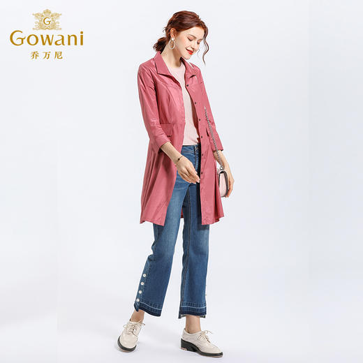 乔万尼流行外套春秋季宽松收腰气质休闲风衣女中长款薄款EN1A903 商品图1