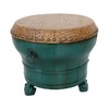 老改榆木新中式小脚盆凳小彩凳席面凳QB18040083 Modified Elm wood Small drum stool 商品缩略图4