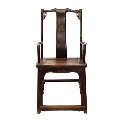 清晚期榆木古董家具 官帽椅(对）扶手椅餐椅QCH1109000858 Antique Elm wood Pair of Arm chair 商品图1