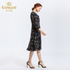 乔万尼春装修身气质七分袖法式复古碎花连衣裙长裙EN1E911 商品缩略图1