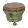 老改榆木新中式小脚盆凳小彩凳席面凳QB18040083 Modified Elm wood Small drum stool 商品缩略图1