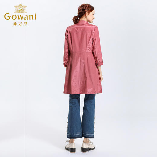 乔万尼流行外套春秋季宽松收腰气质休闲风衣女中长款薄款EN1A903 商品图2