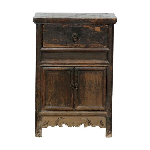 清晚期榆木古董家具一屉二门柜床头柜小柜Q1709000472 Antique Elm wood Cabinet 商品图1