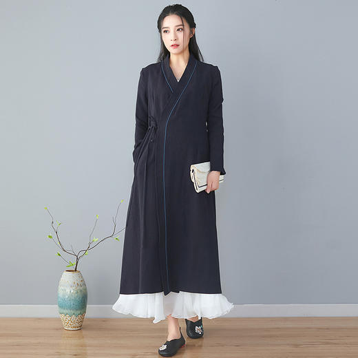 中国汉服棉麻开衫改良汉服外披外套(货号 qn2062)