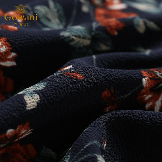 乔万尼春装修身气质七分袖法式复古碎花连衣裙长裙EN1E911 商品图3