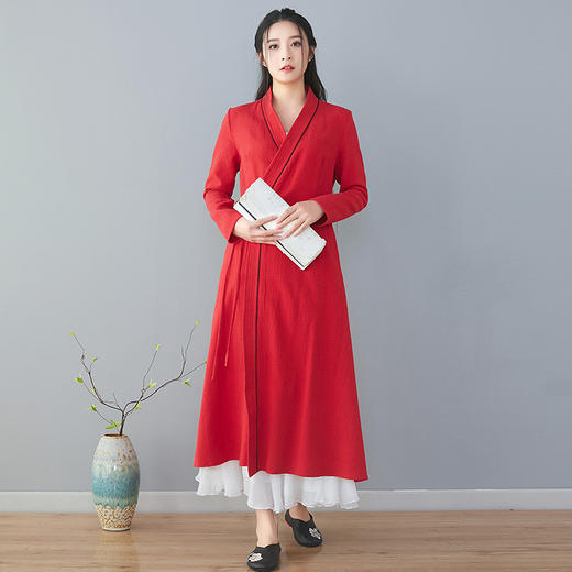 中国汉服棉麻开衫改良汉服外披外套(货号 qn2062)