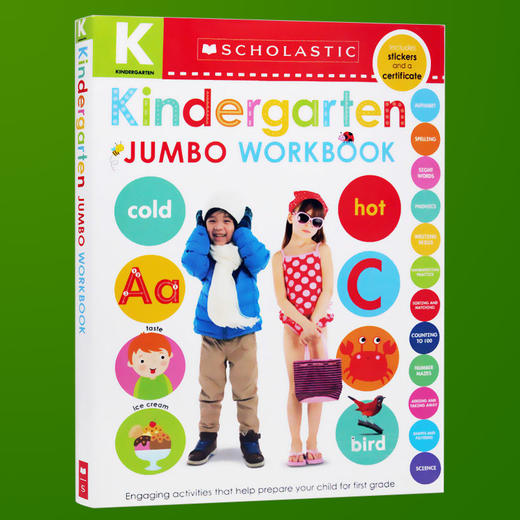 英文原版 学乐英语儿童早教书 Scholastic Jumbo Workbook Kindergarten 英文版幼儿园练习册 含贴纸 Scholastic Early Learners 商品图2