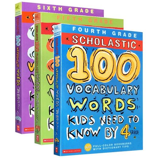 学乐美国小学4-6年级要掌握的英语词汇3册 英文原版 Scholastic 100 Vocabulary Words Kids Need to Know 英文版进口单词练习册 商品图1