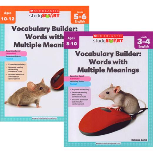 学乐美国小学英语词汇多义词练习册 英文原版书 Scholastic Study Smart Vocabulary Builder Words 正版进口学乐聪明学习系列2册 商品图1