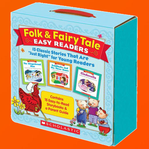 学乐经典童话故事15册盒装 英文原版 Folk / Fairy Tale Easy Readers 丑小鸭 三只小猪 灰姑娘 石头汤 英文版英语书 商品图2