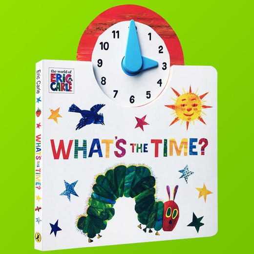英文原版 The World of Eric Carle Whats the Time 纸板时钟操作书 英文版 Very Hungry Caterpillar艾瑞卡尔饥饿的毛毛虫 商品图3
